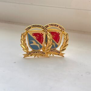 Lot of 2 Traditional Bavarian German Unterwossen Hat Lapel Pins Folk